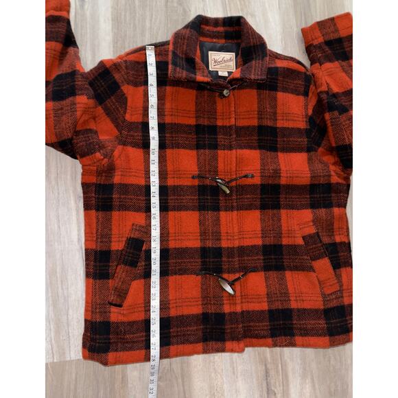 WOOLRICH vintage orange/black wool toggle jacket - size XL - Picture 8 of 14